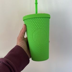 Neon Green Studded Plastic Cold Cup